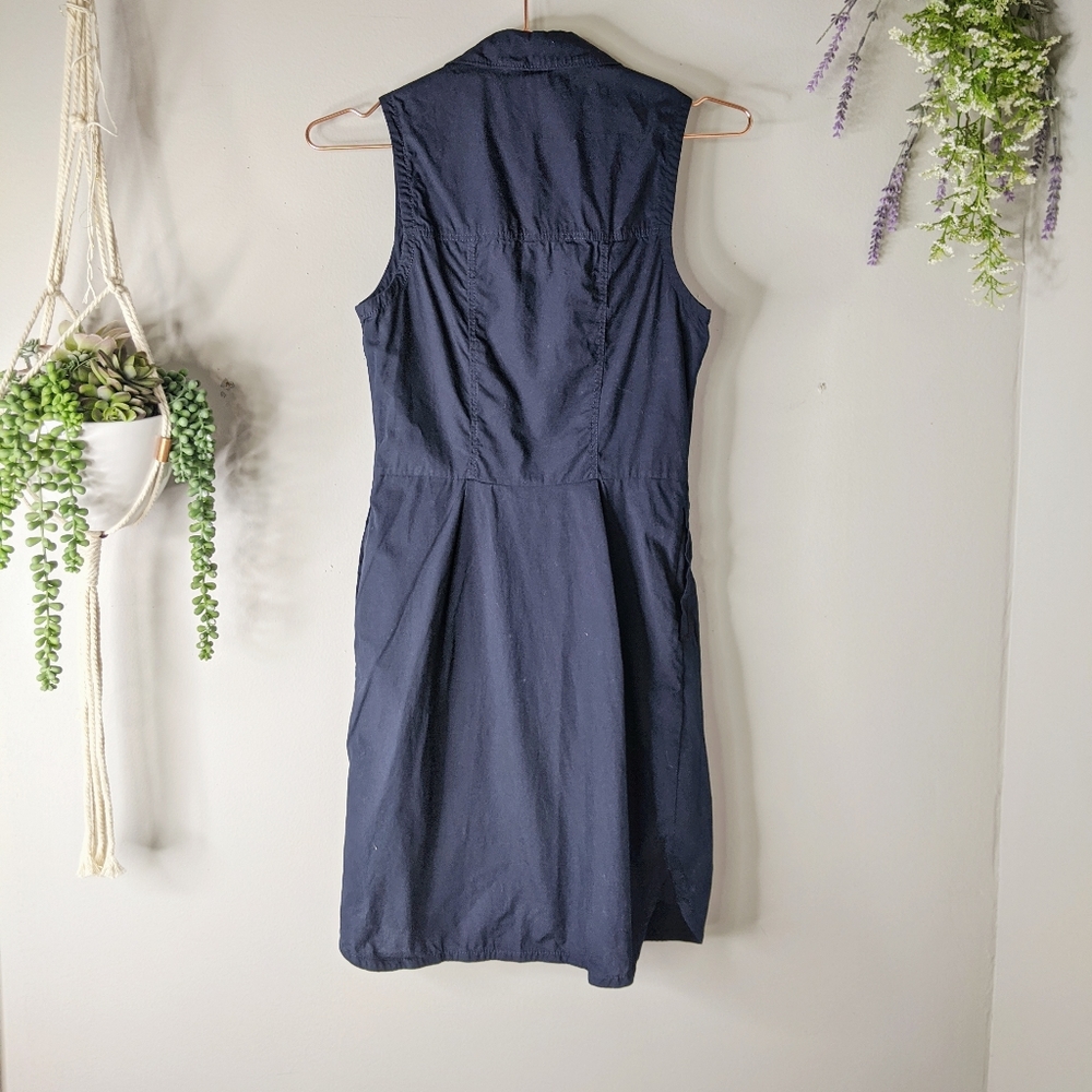 All Saints Aimee shirt dress navy blue cotton JJ - Picture 4 of 6